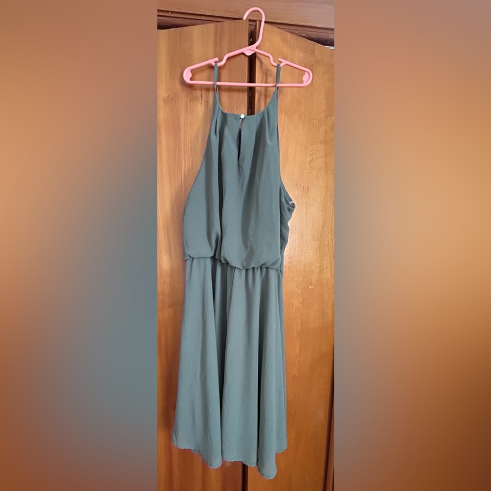 Blue Rain pleated cinched dress - Picture 2 of 4